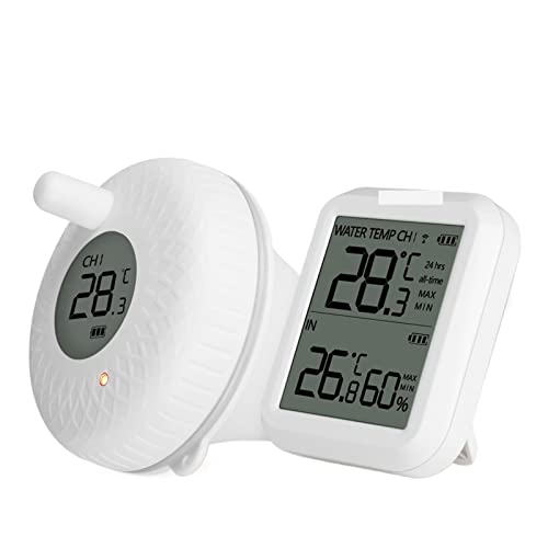 Wireless Pool Thermometer Wireless Indoor Outdoor Floating Pool Thermometer For Swimming Pool, Bath Water, Spas, Aquariums & Fish Ponds Floating Easy Read #TOP2