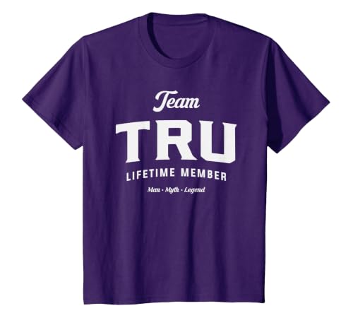 Team Tru Lifetime Member Funny Name Tru T-Shirt, Youth, Purple, 2T