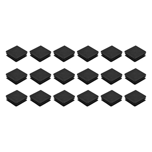 Image of uxcell 12Pcs Square Plastic Plugs, 38 x 38mm /1.5 x 1.5inch PE Pipe Tubing End Caps for 32-36mm /1.26-1.42inch Square Tube Furniture Chair Leg, Black