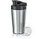 Arendo - Eiweiß Shaker Edelstahl 500ml – Protein Shaker mit Mixkugel - BPA frei – Mixbecher – Metall Premium Eiweißshaker – Tragegriff – spülmaschinengeeignet - to Go für Yoga Fitness Sport