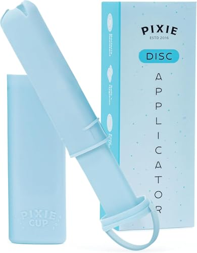 Pixie Menstrual Disc Applicator for Feminine Care - Inserts Like A Tampon - Every Woman Can Now Use Period Discs - Perfect for Long Nails - Self Sanitizer TPE Properties (Disc Applicator - Blue)