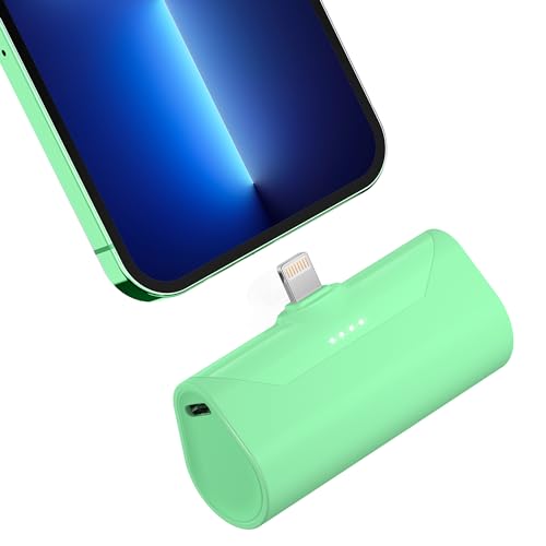 Mini Portable Charger for iPhone Green, 4800mAh 15W PD Fast Charging Small Power Bank Battery Pack for iPhone 14/14 Pro Max/13/13 Pro Max/12/12 Pro Max/11 Pro/XS Max/XR/X/8/7/6/Plus Airpods and More