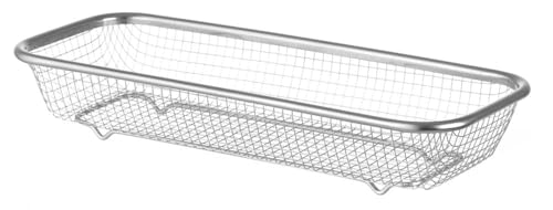 ServierkHENDI Servierkorb, Bratkorb, Pommeskorb, Friteskorb, Frittierkorb, Brotkörbe, Geeignet für Geschirrspüler, 290x220x(H)60mm, Edelstahlorb