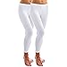 Produktbild HERMKO 1720 2er Pack Damen Legging aus 100% Bio-Baumwolle, Legging, Farbe:weiß, Größe:44/46 (L)