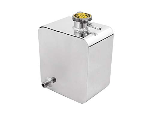 Universal 2.5L Aluminium Alloy Water Coolant Header Overflow Expansion Tank Reservoir(Polished) #TOP1