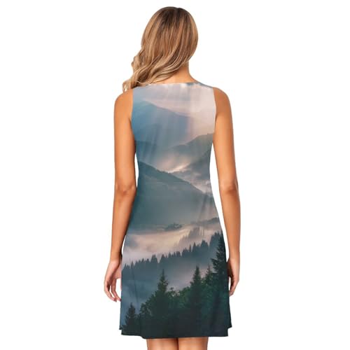 Image of ALAZA Women's Summer Dress Sun Dress Sleeveless with Pockets