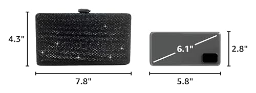 Image of Boutique De FGG Crystal Evening Bags for Women Formal Party Box Clutch Wedding Rhinestone Handbags Bridal Clutch Purse,Mini
