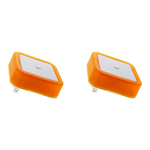Image of Othmro ABS L62xW62xH40 Plug-in Night Light Warm Light LED Christmas Light Bulb Bed Lights with Auto Dusk-to-Dawn Sensor for Bedroom Kitchen Hallway Yellow US Plug 2Pcs
