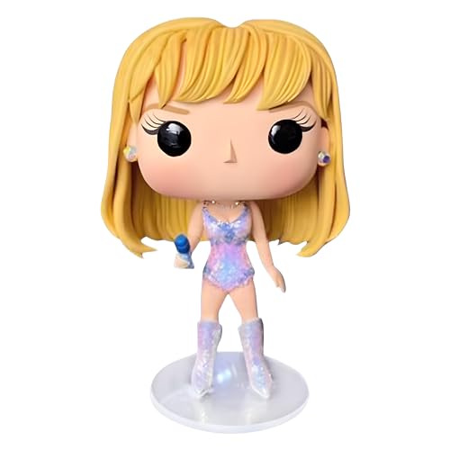 Gecuyobi Cute Singer Doll Epoxy Resin Fashion Dolls Singing Modeling Charms Cartoon Style The Best Gift for Music Fans and Friends (Pink)