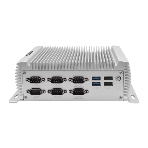 Mini PC Fanless, Mini Ordinateur de Bureau Core i5-4200U with Windows 10/Linux Ubuntu, 8GB RAM, 128GB SSD 1TB HDD, 6RS232 COM, Gigabit Ethernet, HDMI, VGA, Dual Display Output, Dual Band WiFi, BT