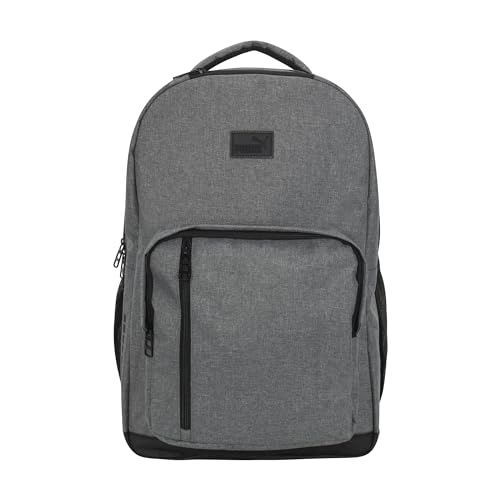 Image of PUMA Prose Backpack with Padded Adjustable Straps, Laptop Sleeve & Water Bottle Pockets, Grey, One Size