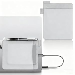 PYEUIFT 2-Taschen-Klebetasche für Laptop Laptop Zubehör, Tasche kompatibel mit Portable SSD, T7, X8, HDD - Halterung für Externe SSD Festplatte - 15 x 11.5cm - Elastisches Case Hülle Grau