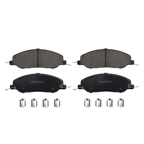 Image of Detroit Axle - Front Brake Kit for 2005-2010 Ford Mustang | Drilled and Slotted Disc Brake Rotors Ceramic Brake Pads 2006 2007 2008 2009 Replacement 11.54 inch inch Front Rotor