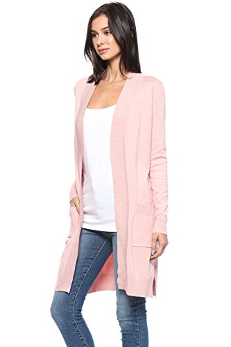Urban Look Women's Long Sleeve Classic Open Front Knit Long Cardigan2