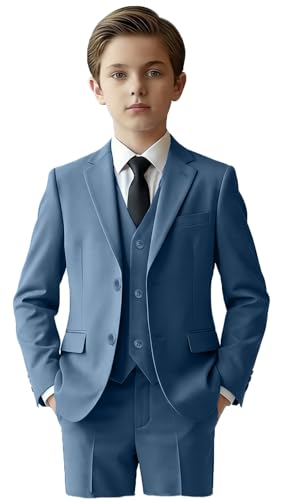 Boys Suits 5 Piece Slim Fit Suit for Kids Formal Ring Bearer Suits