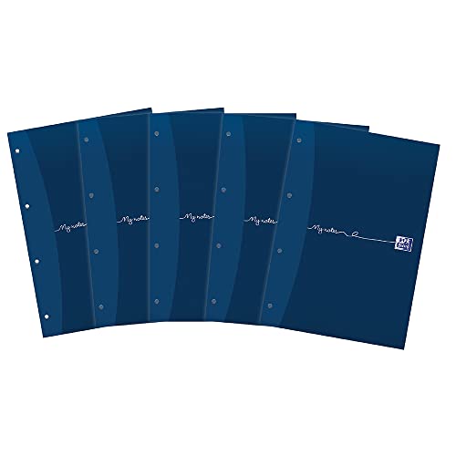 Oxford My Notes A4 Card Cover Headbound Refill Pad 5mm Square Ruled 160 Page, 5 Refill Pads, Blue