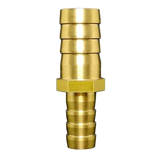 Qinlu-Brass Connector Hose Fitting 4mm 5mm 6mm 8mm 10mm 12mm 14mm 16mm 18mm 20mm Hose Barb Brass Pipe Fitting Reducer Coupler Connector, corrosion resistance(12 10mm)