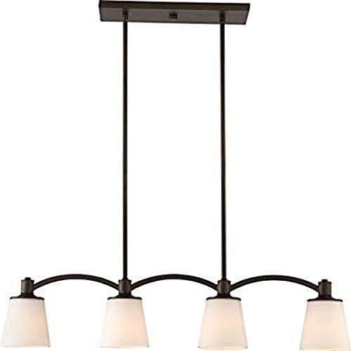 Nuvo Lighting 60/5975 Laguna 4 Light 60W A19 max. Medium Base Island Penant Trestle with White Glass, Aged Bronze
