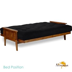 Nirvana Futons Eastridge Futon Set - Full Size, Frame, 8" Mattress, Twill Black Cover Nirvana Futons Eastridge Futon Set Full Size Frame 8 Mattress Twill Black Cover