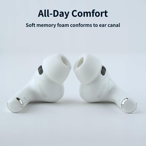 Image of Comply TrueGrip MAX | Premium Memory Foam Replacement Earbud Tips for Apple AirPods Pro Gen 3 | Long Lasting Comfort, MAX Durability, Secure Fit, Superior Noise Isolation| White (S /M /L) (3 Pairs)