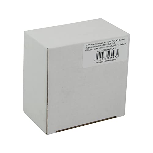 InLine 69988B ISDN Anschlussdose, 2x RJ45 Buchse, Aufputz, Schraubanschluss 2x 8-fach, 1 Stück