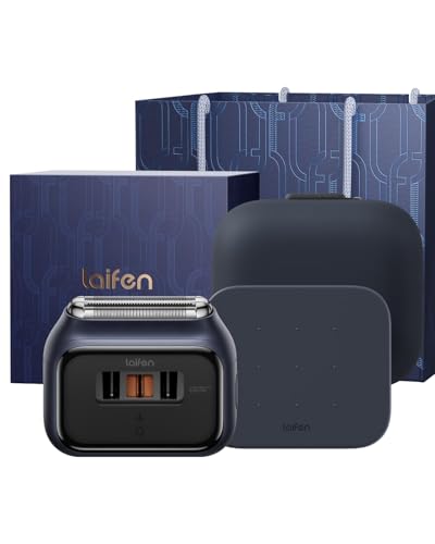 Image of Laifen P3 Pro 3-Blade Electric Shaver Set - Includes P3 Pro Shaver, Travel Pod & Non-Slip Pad, Dual Linear Motors 12,000 Cuts /Min, 100-Min Runtime, IPX7 Waterproof (Royal Blue)