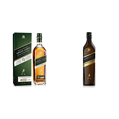 Johnnie Walker Double Black Label Whisky Escocés Blended, 700 ml + Green Label Whisky Escocés Blended, 700 ml Cover