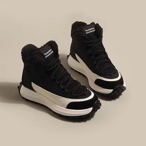 Big Kids Winter Fuzzy Lined Snow Boots High Top Warm Insulated Faux F𝐮r Lined 𝐖aterproof Girls Rain Boots with Bows3