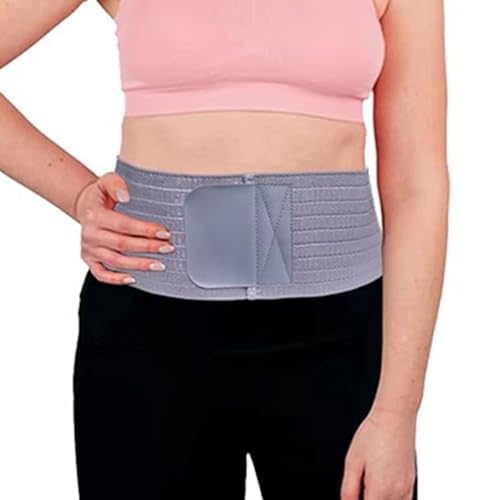 YZWZZXC Umbilical Hernia Belt, Abdominal Hernia Belt, Cotton Fabric, with Removable Pressure Pad, Stretch Waistband, for Women and Men(Gray,Medium)