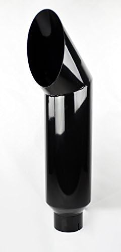 Black Miter Angle Cut Diesel Smoker Exhaust Stack 5" Inlet 8" Tip 36" Long