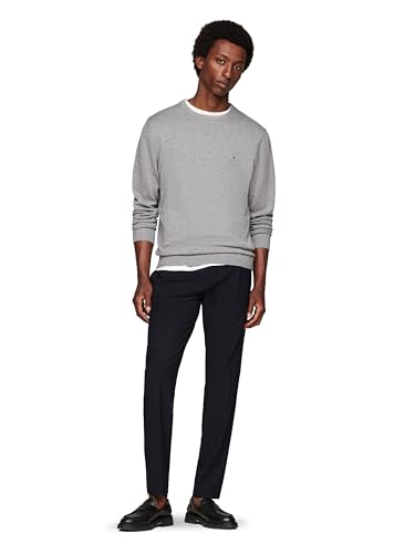 Tommy Hilfiger Men's Cotton Solid Crewneck Sweater Lightweight Pullover, Also Available in Big & Tall3
