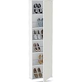 Sapateira Itabuna 1 Porta com Espelho e Prateleiras Branco Politorno