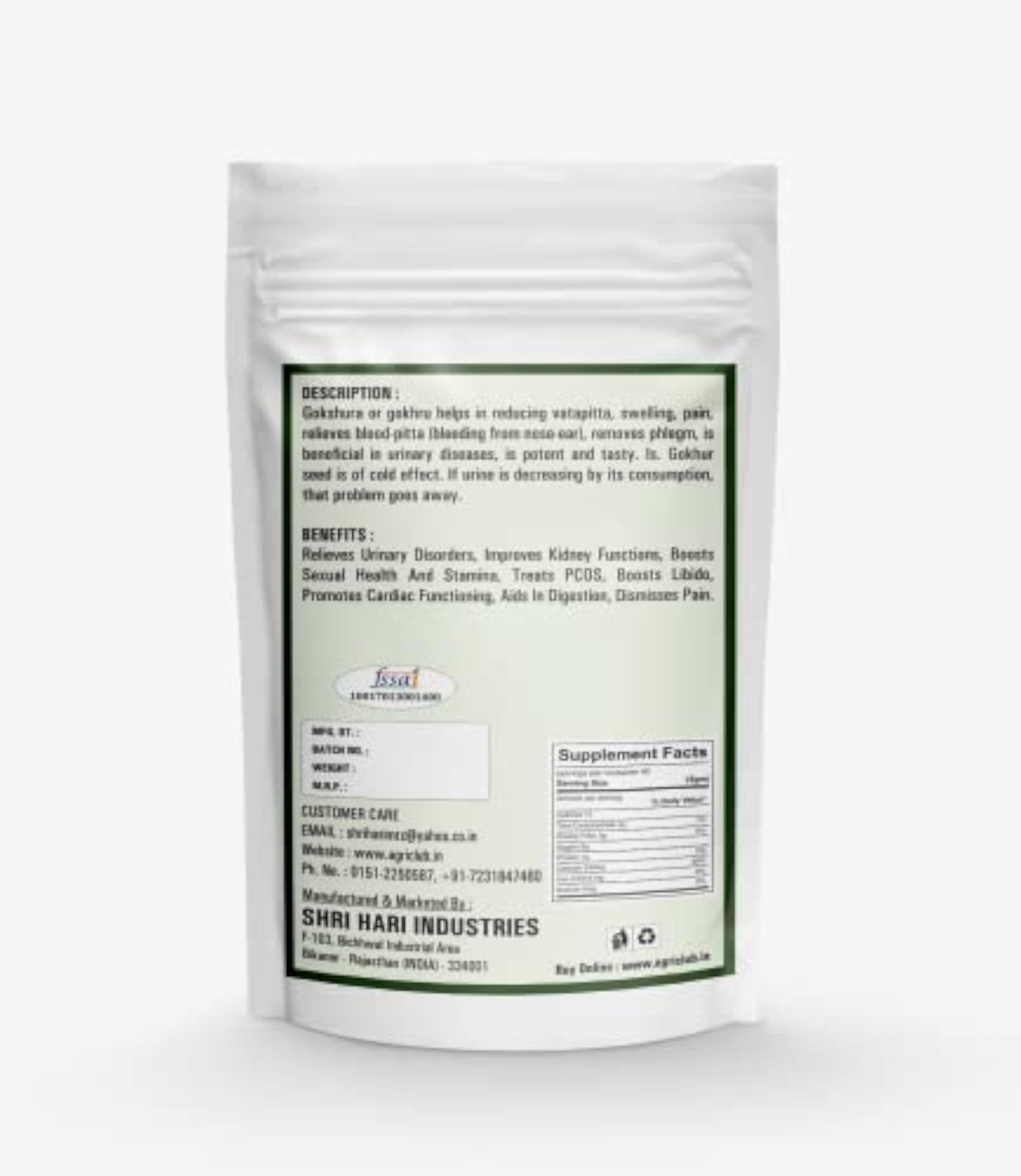 Bada Gokhru Powder 200g, Natural Herbal Supplement