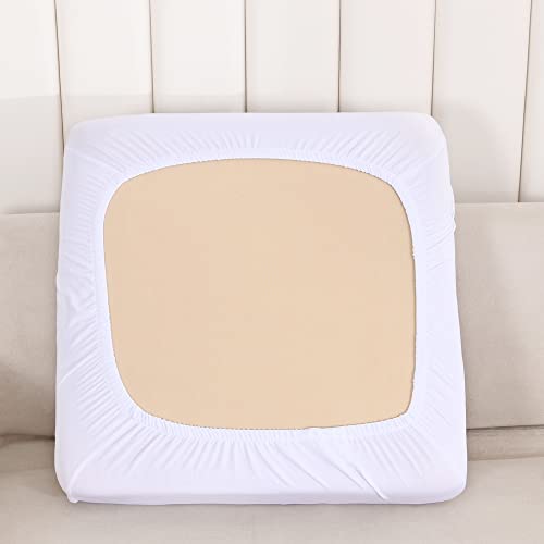 AURLOE Waterproof Sofa Slipcovers 1pc Stretch Couch Cover Furniture Protector with Elastic Suitable for Armchair, Loveseat,3&4 Seater Cushion Couch (1, White) by AURLOE - Used condition - Image 4