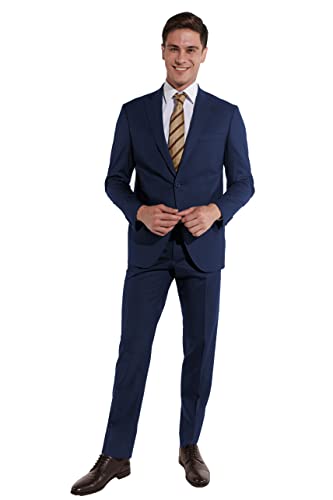 Steffen Klein Herren Anzug elastisch| Business Anzug | blau| Regular Fit | Klassischer Stil, Elegant | Bequeme Passform und Professioneller Look | Unvergleichbarer Komfort | Größe: 54