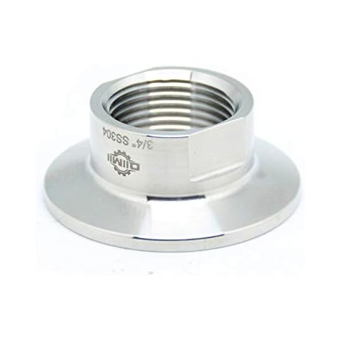 QiiMii Sanitary Female Threaded Pipe Fitting to 1.5 Inch Tri Clamp (OD 50.5mm Ferrule) (Pipe Size: 3/4" NPT) Cover