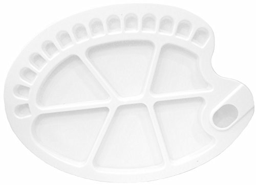Brustro Palette en plastique 20 emplacements en forme de rein 34,5 x 25 cm