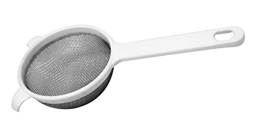 Fackelmann Colador Escurridor Cocina Líquidos Leche Té Café, Malla Acero Inoxidable Mango plástico (el color puede variar) , 7x17cm, 1ud