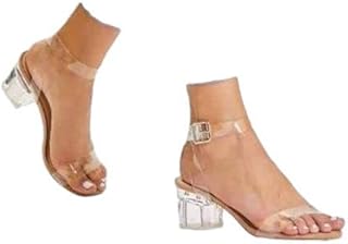 هيلز صندل شفاف بكعب حريمي للنساء مقاسات مختلفة للاختيار