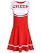 Women's Musical Uniform Fancy Dress Cheerleader Costume Outfit (Red)