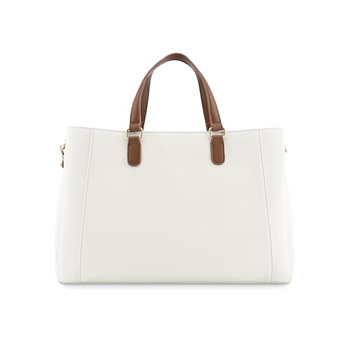 Image of Fastrack Casual 14 inch Laptop Tote | Faux-Leather Women's Handbags |14 inch Laptop Tote for Workwear and College, White