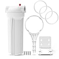 SimPure Whole House Water Filter Housing, Inline Water Filter for Home, Universal 10 inch Sediment Filter with 3/4 NPT Inlet and Outlet & Extra 3 Pack O Ring Replacements, Seals, Gaskets