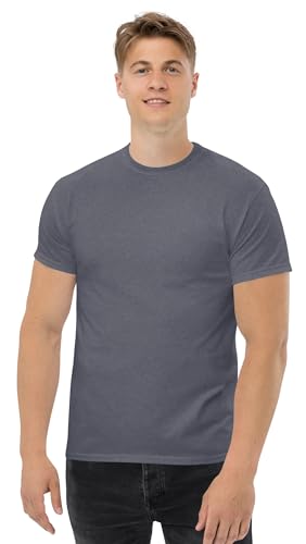Image of Mens T-Shirts Soft Cotton with Moisture Wicking Technology Round Neck Unisex Cotton Short Sleeves T-Shirt (3XL Charcoal)