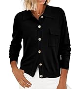 PRETTYGARDEN Women's 2024 Fall Long Sleeve Knitted Button Down Shirts Lightweight Cardigan for Wo...