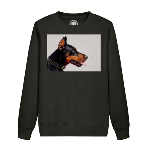 Sweatshirt enfant doberman gros plan tete pull en coton de qualité premium
