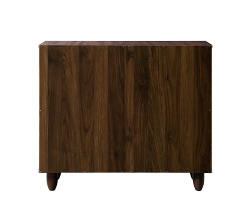 Image of DeckUp Minang 2-Door Engineered Wood Shoe Rack (Walnut, Matte Finish)