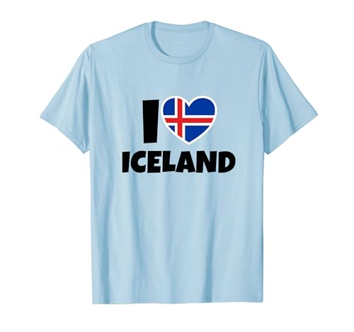I Love Iceland avec le drapeau et le coeur T-Shirt