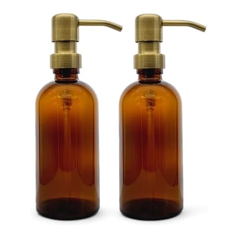 Avalon Amber Glass Soap Dispenser Bottles Cover