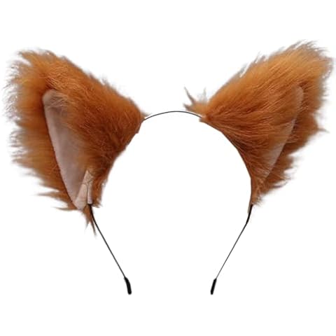 BFLCTTBD Fox Ears Headband Costume Cute Cat Fox Long Fur Ears Anime Cosplay Headband Faux Fur Hair Accessories Party Headwear For Women Girl Cover