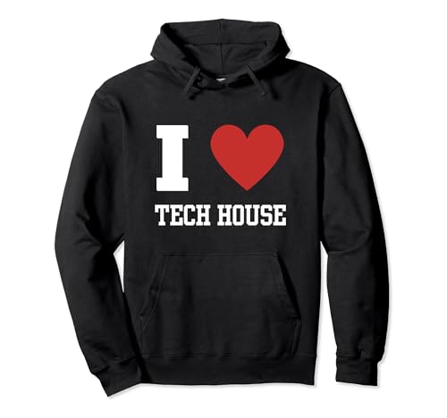 Tech House Music House Amante Amor Corazón Cool Vintage Retro Sudadera con Capucha